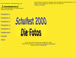 Screenshot der alten Homepage 2000
